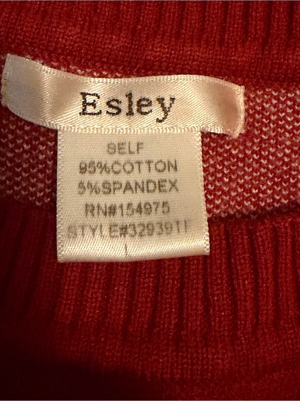 Esley Red Crewneck Sweater with White Leopard Sleeve Motif - Picture 5 of 5